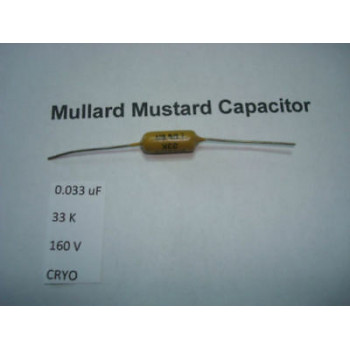 MULLARD MUSTARD CAPACITOR. 0.033uF 33K 160V 10% *1PC* HIFI. CRYOTREATED. RC2