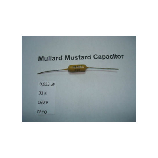 MULLARD MUSTARD CAPACITOR. 0.033uF 33K 160V 10% *1PC* HIFI. CRYOTREATED. RC2