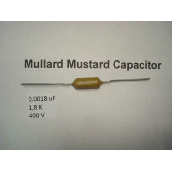 MULLARD MUSTARD CAPACITOR. 0.0018uF 1.8K 1K8 400V 10% *1PC* HIFI. + RC1