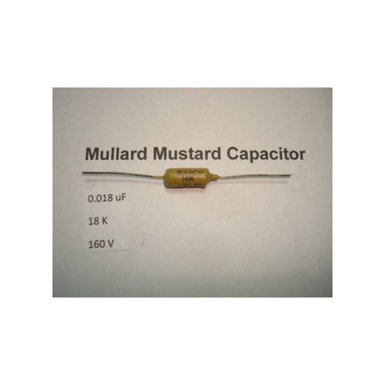MULLARD MUSTARD CAPACITOR. 0.018uF 18K 160V 10% *1PC* HIFI. + RC1