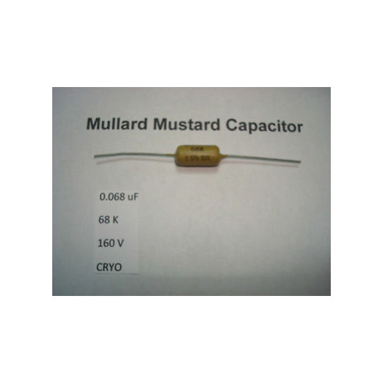 MULLARD MUSTARD CAPACITOR. 0.068uF 68K 160V 10% *1PC* HIFI. CRYOTREATED. + RC2