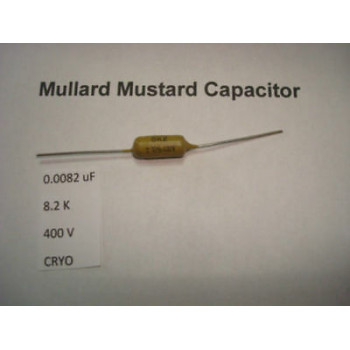 MULLARD MUSTARD CAPACITOR. 0.0082uF 8.2K 400V 10% *1PC* HIFI. CRYOTREATED. + RC2