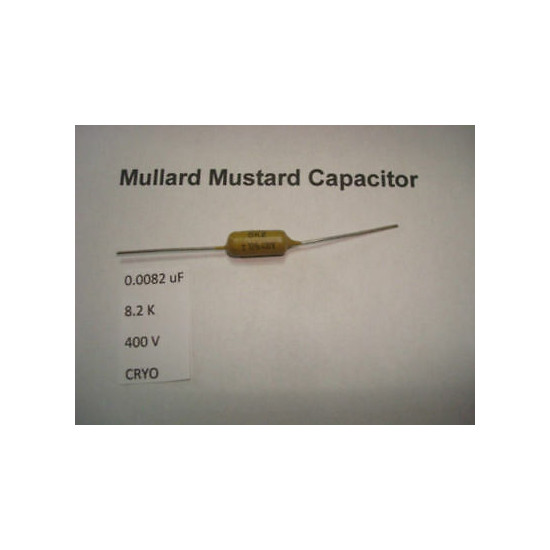 MULLARD MUSTARD CAPACITOR. 0.0082uF 8.2K 400V 10% *1PC* HIFI. CRYOTREATED. + RC2