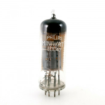 1 X ECC40 TUBE. PHILIPS-MINIWATT. CLOSED GETTER. 1950s PRODUCTION. DP LCR.  US