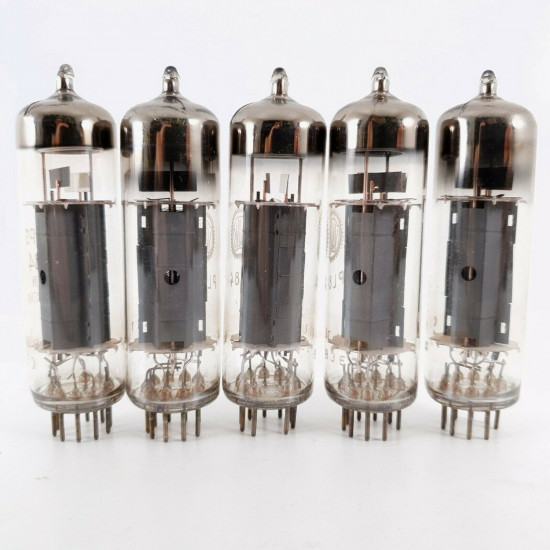 5 X PL84 VALVO / PHILIPS TUBE. MULLARD PROD. COPPER RODS. B-CODES. 1960s CO  ENA