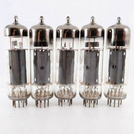 5 X PL84 VALVO / PHILIPS TUBE. MULLARD PROD. COPPER RODS. B-CODES. 1960s CO  ENA