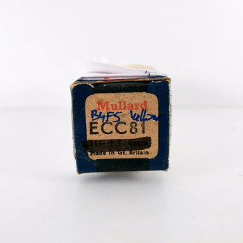1 X ECC81 TUBE. MULLARD BRAND. 1960s PRODUCTION. YELLOW LOGO. B4F5. CA  ENA