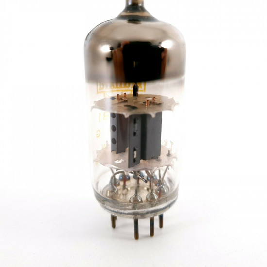 1 X ECC81 TUBE. MULLARD BRAND. 1960s PRODUCTION. YELLOW LOGO. B4F5. CA  ENA