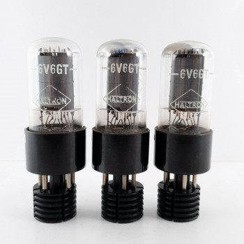 3 X 6V6GT TUBE. HALTRON BRAND. DUAL GETTER. MATCHED PAIR + 1 TUBE CK  ENA 2