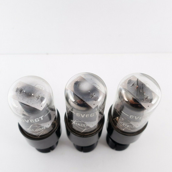 3 X 6V6GT TUBE. HALTRON BRAND. DUAL GETTER. MATCHED PAIR + 1 TUBE CK  ENA