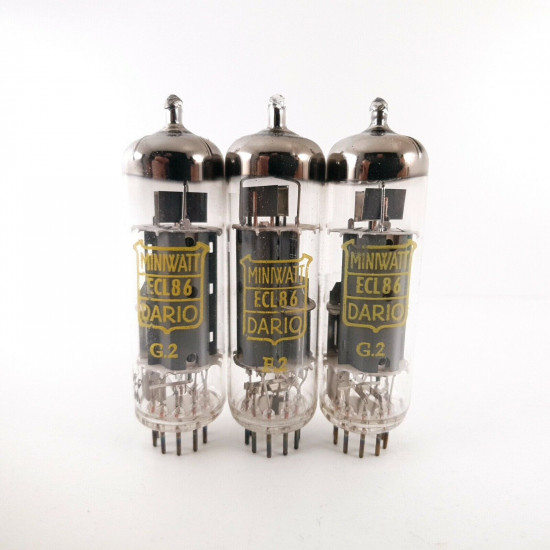 3 X ECL86 MINIWATT-DARIO TUBE. DIMPLE GETTER. 1960s PROD. NOS/NIB. CZ  ENA