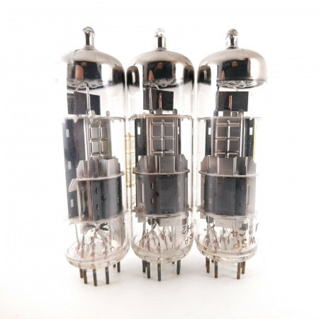 3 X ECL86 MINIWATT-DARIO TUBE. DIMPLE GETTER. 1960s PROD. NOS/NIB. CZ  ENA