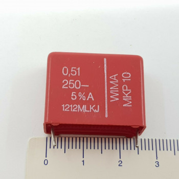 2 x WIMA CAPACITOR 0.51uF 510K 250V 5%. 2 PCS. C215U21F111121