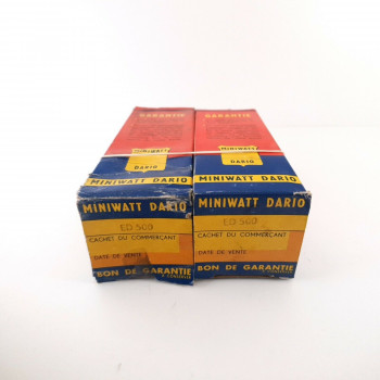 2 X ED500 MINIWATT-DARIO TUBE. HALO GETTER. 1960s PHILIPS PROD. NOS/NIB. CZ  ENA