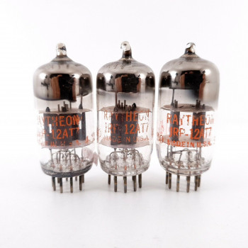 3 X JRP 12AT7 RAYTHEON TUBE. D-G. 1950s PROD. READ DESCRIPTION. AF  ENA