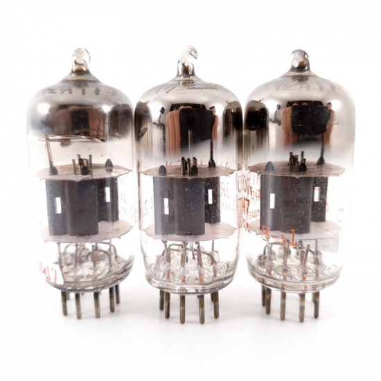 3 X JRP 12AT7 RAYTHEON TUBE. D-G. 1950s PROD. READ DESCRIPTION. AF  ENA