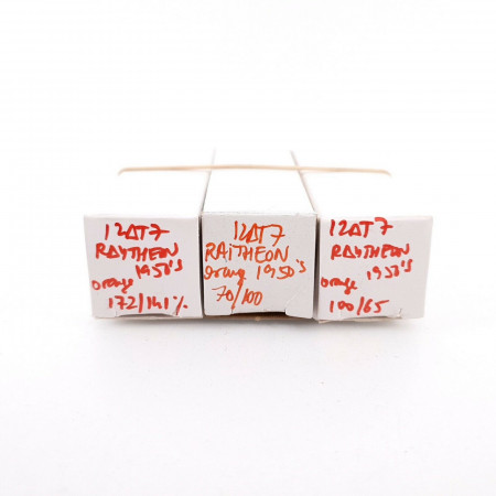 3 X JRP 12AT7 RAYTHEON TUBE. D-G. 1950s PROD. READ DESCRIPTION. AF  ENA