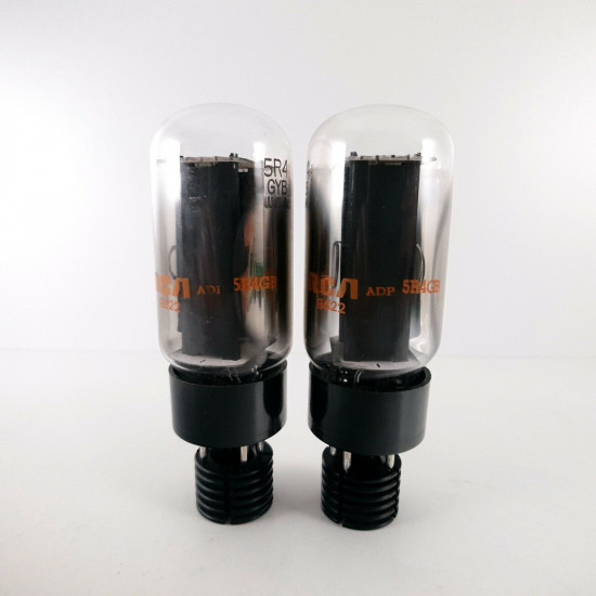 2 X 5R4GYB RCA TUBE. BLACK PLATES. DUAL GETTER. 1986s PROD. NOS/NIB. CZ  ENA
