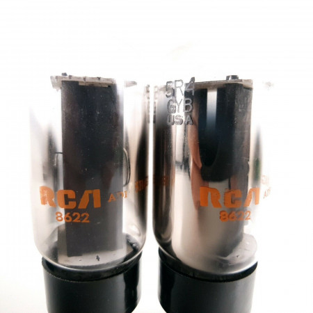 2 X 5R4GYB RCA TUBE. BLACK PLATES. DUAL GETTER. 1986s PROD. NOS/NIB. CZ  ENA