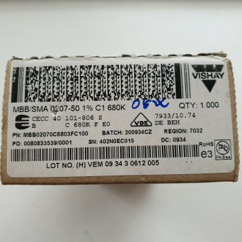 5 x 680K 0.6W 1% VISHAY METAL FILM RESISTOR. CA397U3000F110821 2