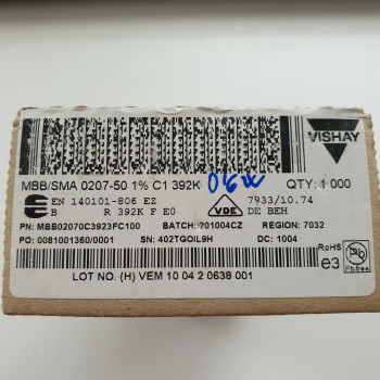 5 x 392K 0.6W 1% VISHAY METAL FILM RESISTOR. CA397U5000F110821 2