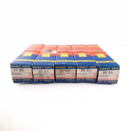 5 X PF86 MINIWATT-DARIO TUBE. 1960s VALVO PROD. MESH PLATES. NOS/NIB. CZ  ENA