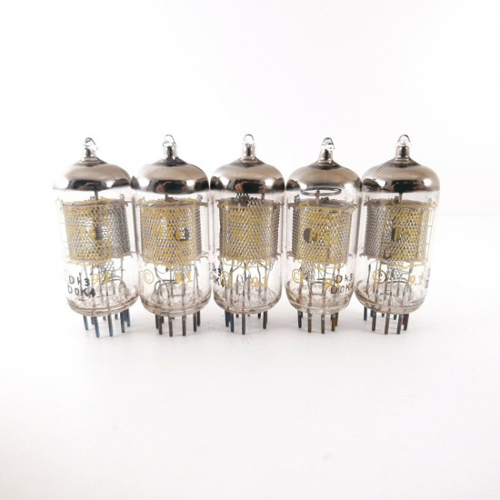 5 X PF86 MINIWATT-DARIO TUBE. 1960s VALVO PROD. MESH PLATES. NOS/NIB. CZ  ENA
