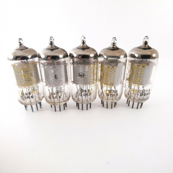 5 X PF86 MINIWATT-DARIO TUBE. 1960s VALVO PROD. MESH PLATES. NOS/NIB. CZ  ENA