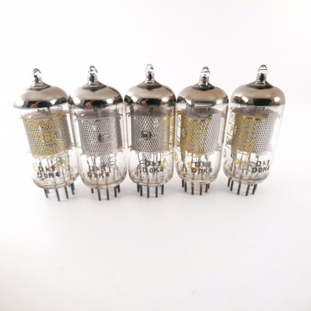 5 X PF86 MINIWATT-DARIO TUBE. 1960s VALVO PROD. MESH PLATES. NOS/NIB. CZ  ENA