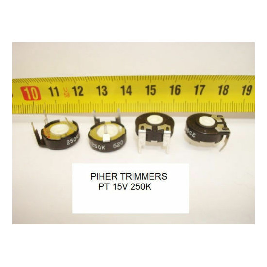 2 x POTENCIOMETROS - TRIMMERS. PIHER PCB PT15V 250 KOh (15mm. diametro. Lineal )