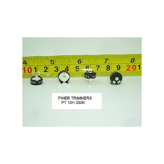 2 x POTENCIOMETROS - TRIMMERS. PIHER PCB PT10H 330KOhm (10mm. diametro. Lineal)