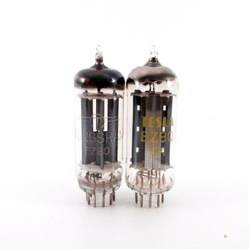 2 X EZ80 TUNGSRAM/TESLA TUBE. 1950s PROD. MATCHED PAIR. AF  ENA