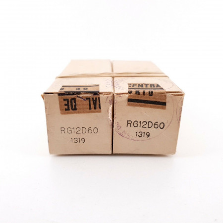 2 X RG12D60 TUBE. 1940s PROD. SOLID GETTER. BLACK PLATES. AF  ENA