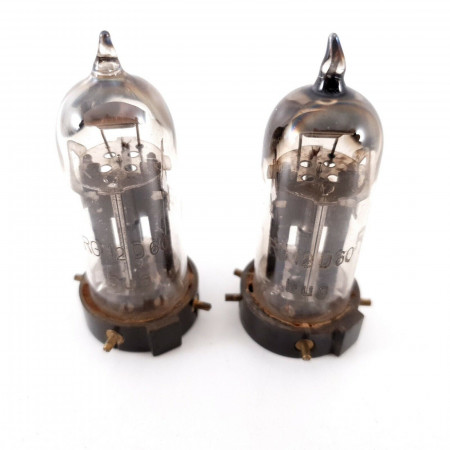 2 X RG12D60 TUBE. 1940s PROD. SOLID GETTER. BLACK PLATES. AF  ENA