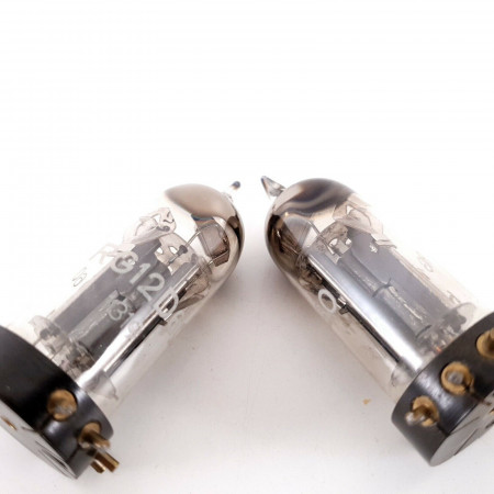 2 X RG12D60 TUBE. 1940s PROD. SOLID GETTER. BLACK PLATES. AF  ENA