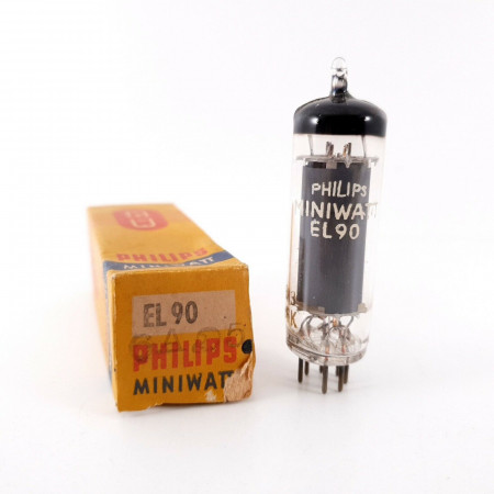 1 X EL90 PHILIPS-MINIWATT TUBE. 1950s PHILIPS PROD. NOS/NIB. AF  ENA