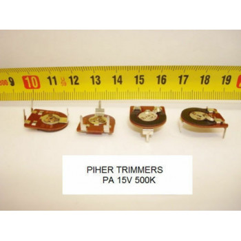 2 x POTENCIOMETROS - TRIMMERS. PIHER PCB PT15V 500 KOhm (15mm. diametro.Lineal )