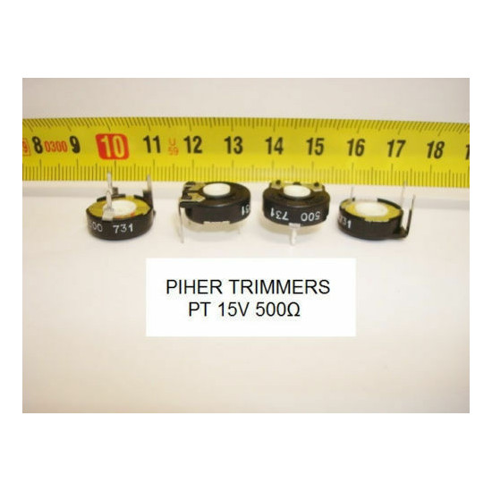 2 x POTENCIOMETROS - TRIMMERS. PIHER PCB PT15V 500 Ohm (15mm. diametro.Lineal )