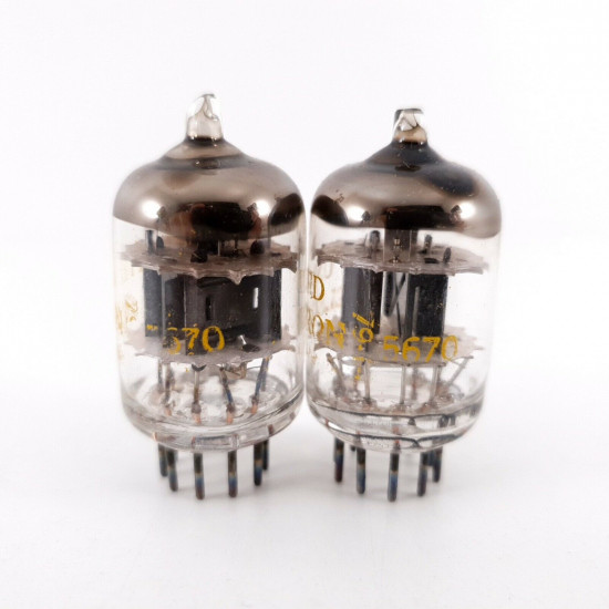 2 X 5670 UNITED TUBE. BLACK PLATES. NOS/NIB. AF  ENA