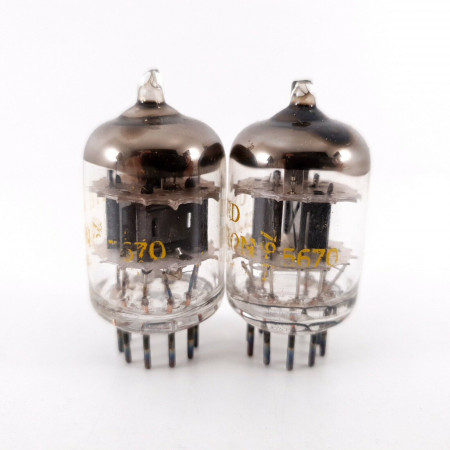 2 X 5670 UNITED TUBE. BLACK PLATES. NOS/NIB. AF  ENA