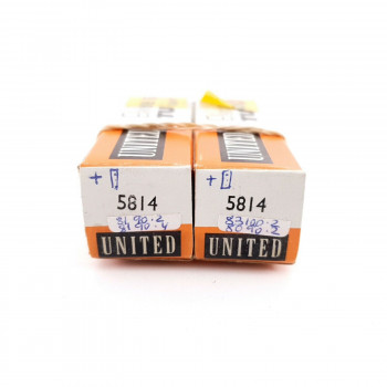 2 X 5814 UNITED TUBE. 1973 PROD. MATCHED PAIR NOS/NIB. AF  ENA