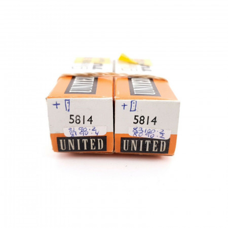 2 X 5814 UNITED TUBE. 1973 PROD. MATCHED PAIR NOS/NIB. AF  ENA
