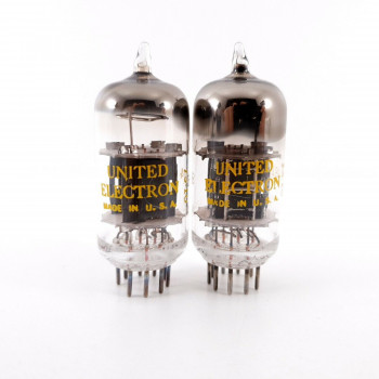 2 X 5814 UNITED TUBE. 1973 PROD. BLACK PLATES. D-G. MATCHED PAIR NOS/NIB AF  ENA 2