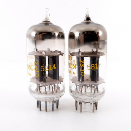 2 X 5814 UNITED TUBE. 1973 PROD. BLACK PLATES. D-G. MATCHED PAIR NOS/NIB AF  ENA