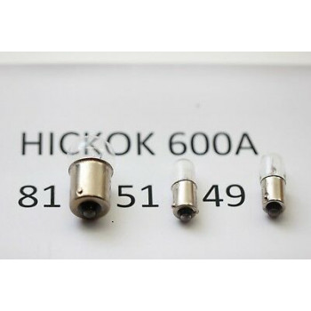 HICKOK 600A TUBE TESTER SET BULBS: 81, 51, 49. RCA30/2