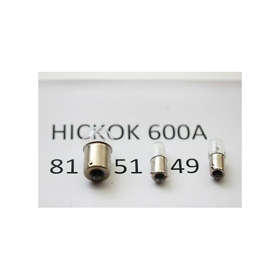 HICKOK 600A TUBE TESTER SET BULBS: 81, 51, 49. RCA30/2