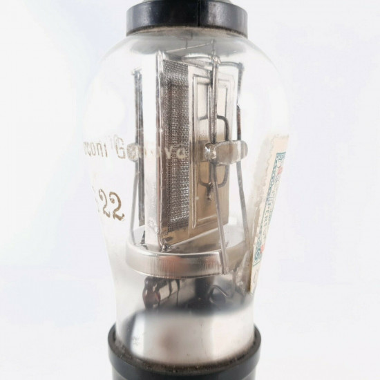 1 X S22 MARCONI TUBE. R. AERONAUTICA. CHROME PLATES. GLOBE. 1930s. 1 CQ  ENA