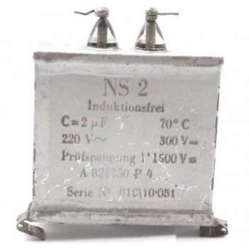 CAPACITOR FREE INDUCTION 2uF 220V AC 300V DC USED CA308U1F120319