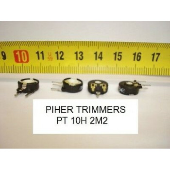 2 x POTENCIOMETROS - TRIMMERS. PIHER PCB PT10H 2.2 MOhm (10mm. diametro. Lineal)