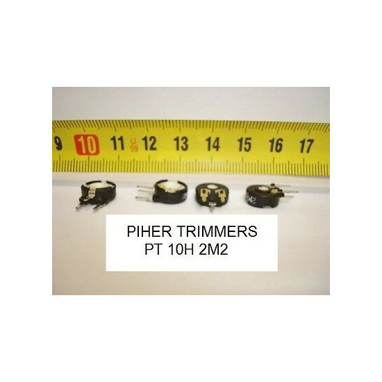 2 x POTENCIOMETROS - TRIMMERS. PIHER PCB PT10H 2.2 MOhm (10mm. diametro. Lineal)